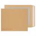 The image shows a pack of 125 Blake board backed envelopes from Blake Packaging. The envelopes are made of manilla paper and feature a peel and seal closure. They have a back pocket and measure 318x267mm. The envelopes are strong and durable, with a weight of 120gsm. They are perfect for mailing important documents and keeping them protected.