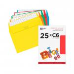 Blake Colour Assorted Peel & Seal Wallet 114x162mm 120gsm Pack 25 Code 15123 15123