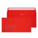 Blake Colour Pillar Box Red Window Peel & Seal Wallet 114x229mm 120gsm Pack 500 Code 206W 206W