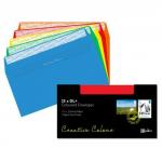 Blake Creative Colour Assorted Peel & Seal Wallet 114x229mm 120gsm Pack 25 25123
