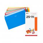 Blake Colour Assorted Peel & Seal Wallet 114x229mm 120gsm Pack 25 Code 25123 25123