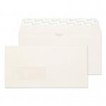 The image showcases a pack of 500 Blake miscellaneous sized envelopes. They feature a high white laid texture and a convenient peel & seal closure. The envelopes are 110x220mm in size and made with a durable 120gsm paper. Perfect for business and professional use.