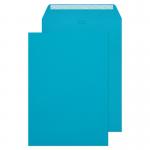 This photograph captures a beautiful stack of blue, 120gsm envelopes from Blake Colour Collection. These premium peel & seal pockets measure 324x229mm and come in a pack of 250. Perfect for adding a touch of elegance to any mailing or event.