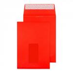 Blake Creative Colour Pillar Box Red Window Peel & Seal Gusset Pocket 229x162x25mm 140gsm Pack 125 6061W