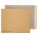 The picture shows a stack of 50 Blake board backed envelopes, each measuring 444x368mm. The envelopes are made of 120gsm manilla paper and have a peel & seal closure. They also have a back pocket for extra storage.