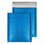 Blake Colour Packaging Peacock Blue Peel and Seal Metallic Gloss Bubble 250 x 180mm 70Mu Pack 100 Code MBBLU250 MBBLU250