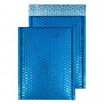 Blake Colour Packaging Peacock Blue Peel and Seal Metallic Bubble 320 x 240mm 70Mu Pack 100 Code MBBLU324 MBBLU324