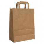 Blake VITA Brown Flat Handled Carrier Bag 260 x 120mm 80gsm Pack 200 Code PCF231 PCF231