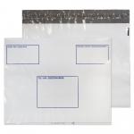 Blake Packaging White Peel and Seal Polypost Polythene  430 x 330mm 50Mu Pack 500 Code PE74/W PE74/W