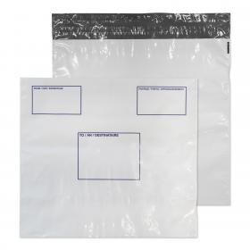 Blake Packaging White Peel & Seal Polythene Wallet 430x460mm 50Mu Pack 100 Code PE84/W/100 PE84/W/100