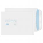 The picture shows a stack of Blake miscellaneous sized envelopes in white with a peel and seal closure. The envelopes are 229x162mm and made of 100gsm paper. They feature a convenient window for easy address visibility. This pack contains 500 envelopes.