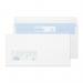 This picture features a pack of Blake Miscellaneous Sized Envelopes. These self-seal wallets are made of 90gsm white paper and have a convenient window for easy addressing. With a size of 110x220mm, these envelopes are perfect for a variety of mailing needs. The pack contains 1000 envelopes.