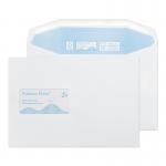 This photograph shows a stack of Blake miscellaneous sized envelopes in a crisp white color. These environmental-friendly envelopes have a convenient window and are sealed with gum for secure mailing. The size is 162x238mm and the pack contains 500 envelopes made with 90gsm paper.