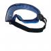 The photo captures a pair of Bolle Safety Goggles with a sleek and modern design. The goggles feature a thick black frame with clear lenses, providing excellent protection for the eyes. The adjustable strap ensures a secure fit, while the wraparound design allows for maximum visibility and coverage.