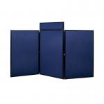 Bi-Office Showboard 3 Panel+Header Boards Blue Nylon 1800x900mm DSP33263 BQ00158