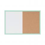 Bi-Office Pastel Magnetic Cork Combination Board Green Frame 60x40cm MX03106971 BQ02036