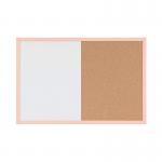 Bi-Office Pastel Magnetic Cork Combination Board Salmon Frame 60x40cm MX03106991 BQ02037