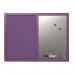 Bi-Office Essentials Fabric Silver Finish Board Purple Frame 60x45cm MX04330418 BQ02503