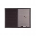 Bi-Office Black Shadow Fabric Silver Finish Board Black Frame 90x60cm MX07232169 BQ02723