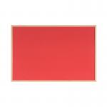 The photograph captures a versatile and compact office solution - a double-sided board with cork and felt surfaces. Measuring 600x900mm, it stands out in a vibrant red color, making it perfect for organizing and displaying important information in any workspace. Its sleek design and durable materials make it a practical and stylish addition to any office setting.