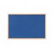 Earth Executive Felt Noticeboard 90x60cm Blue Oak MDF Frame FB0743239 BQ04074