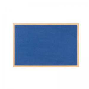 Bi-Office Earth Executive Felt Notice Board Oak MDF Frame Blue