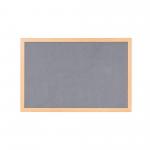 The photo shows a large Bi-Silque Noticeboards Earth Prime Felt Noticeboard measuring 240x120cm. The noticeboard features a grey oak MDF frame with a smooth surface. The felt material covers the entire surface, providing a soft and durable backdrop for displaying important information and memorabilia. The grey oak frame adds a touch of elegance to the noticeboard, making it a functional and stylish addition to any space.