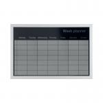 Bi-Office Magnetic Weekly Silver Finish Planner Grey Frame 60x40cm mm03108529 BQ05085