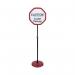Bi-Office Red Octagonal Floor Sign Magnetic Drywipe Surface SIG08071010 BQ17910