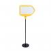 Bi-Office Yellow Arrow Floor Sign Magnetic Drywipe Surface SIG01010909 BQ17911