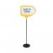 Bi-Office Yellow Arrow Floor Sign Magnetic Drywipe Surface SIG01010909 BQ17911