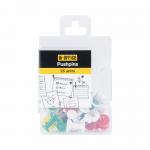 Bi-Office Push Pins Assorted Colours (Pack of 25) PI0523 BQ28111