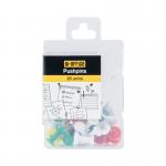 Bi-Office Push Pins Assorted Colours (Pack of 25) PI0523 BQ28111