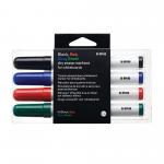 Drywipe Markers Assorted Colours Pk4