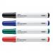 Drywipe Markers Assorted Colours Pk4