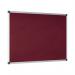 The photograph features a large, burgundy felt noticeboard from Bi-Silques New Generation line. Measuring 240x120cm, this A9 board is perfect for displaying important messages or announcements in a professional setting. The texture of the felt adds a touch of elegance to the overall look of the noticeboard.