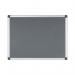 The Bi-Silque Noticeboards Bi-Office New Generation A9 Felt Noticeboard measures 60x45cm and comes in a stylish grey color. The surface is covered in soft felt, creating a warm and inviting look. The compact size makes it easy to fit into any space, while the sleek design adds a touch of modernity. The felt material is perfect for pinning important papers and memos, making it a practical addition to any office or home environment. The clean and professional appearance of this noticeboard is sure to enhance any room.