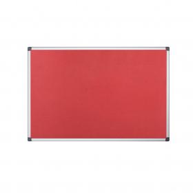 Bi-Office Aluminium Trim Felt Notice Board 1200x900mm Red FA0546170 BQ35546