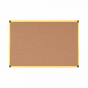 Bi-Office Industrial Ultrabrite Cork Board Yellow Aluminium Frame
