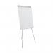 The Bi-Silque Flipchat Easels & Pads is a sleek and modern tripod easel with a lightweight aluminum frame. The easel stands at a height of 70x100cm and is equipped with a sturdy magnetic surface for added functionality. Its clean and minimalist design makes it a great addition to any workspace or presentation area.