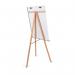 The photo shows a Bi-Silque Flipchart Easel & Pads ARCHYI Angolo Tripod Easel. The easel has a sleek, lacquered steel surface measuring 75x106cm. It stands tall and sturdy on three legs, providing a reliable support for any presentation or brainstorming session. The surface is smooth and ready to showcase any ideas or illustrations. Its modern design is both functional and aesthetically pleasing, making it a versatile addition to any workspace.