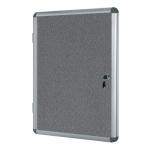 Bi-Office Enclore Felt Lockable Glazed Case Aluminium Frame Grey Felt 1160x35x981mm VT640103150 BQ52005