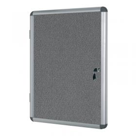 Bi-Office Enclore Felt Lockable Glazed Case Aluminium Frame Grey Felt 1160x35x981mm VT640103150 BQ52005