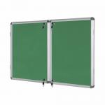 Bi-Office Enclore Display Case Green Felt Acrylic Aluminium Frame 40xA4 VT750102150 BQ52075