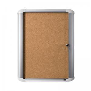 Bi-Office Mastervision Display Case Cork Glass Door Aluminium Frame