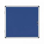 Bi-Office Enclore Display Case Blue Felt Acrylic Aluminium Frame 6xA4 VT620107150 BQ52107