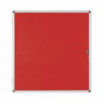 Bi-Office Enclore Display Case Red Felt Acrylic Aluminium Frame 12xA4 VT660105150 BQ52247