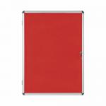 Bi-Office Enclore Display Case Red Felt Acrylic Aluminium Frame 9xA4 VT630105150 BQ52262