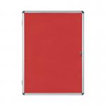Bi-Office Enclore Display Case Red Felt Acrylic Aluminium Frame 9xA4 VT630105150 BQ52262
