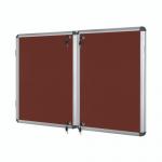 Bi-Office Enclore Display Case Burgundy Felt Acrylic Aluminium Frame 32xA4 VT770106150 BQ52706